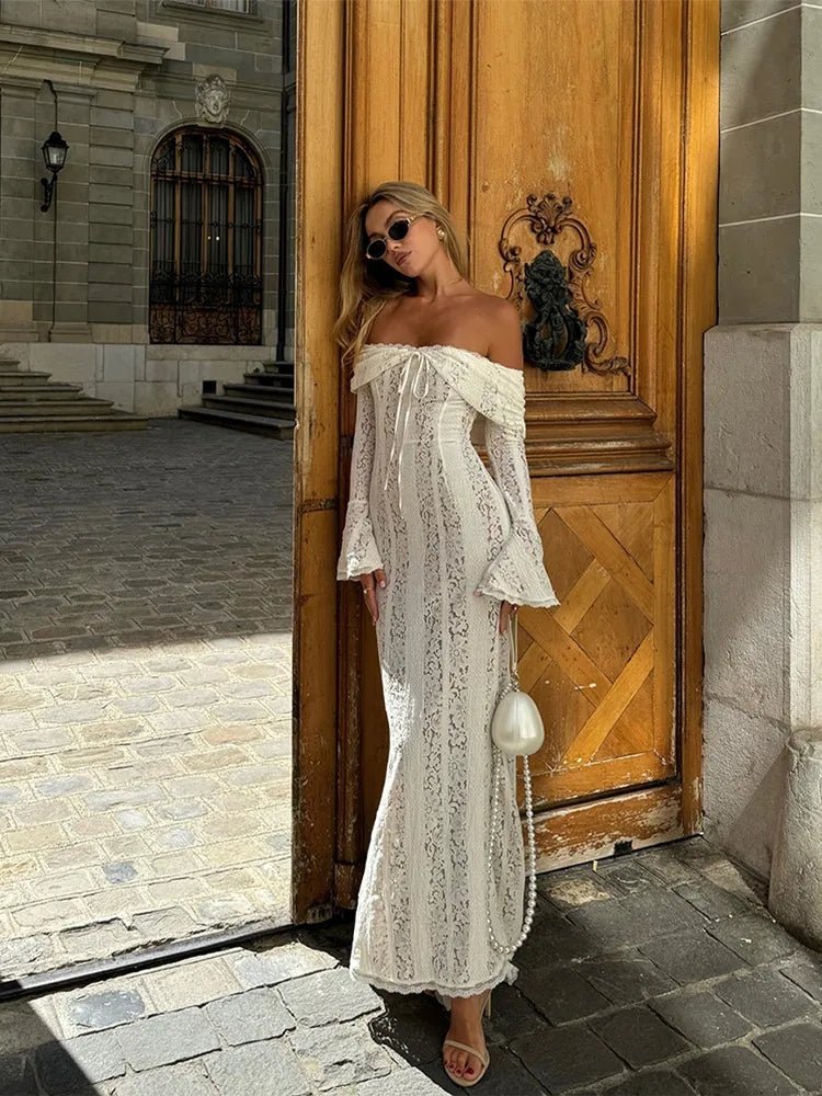 Lace - Up Off - Shoulder Dress - Chic Bodycon Mini - HalleBeauty